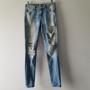American Eagle Distressed Super Stretch Jegging 0